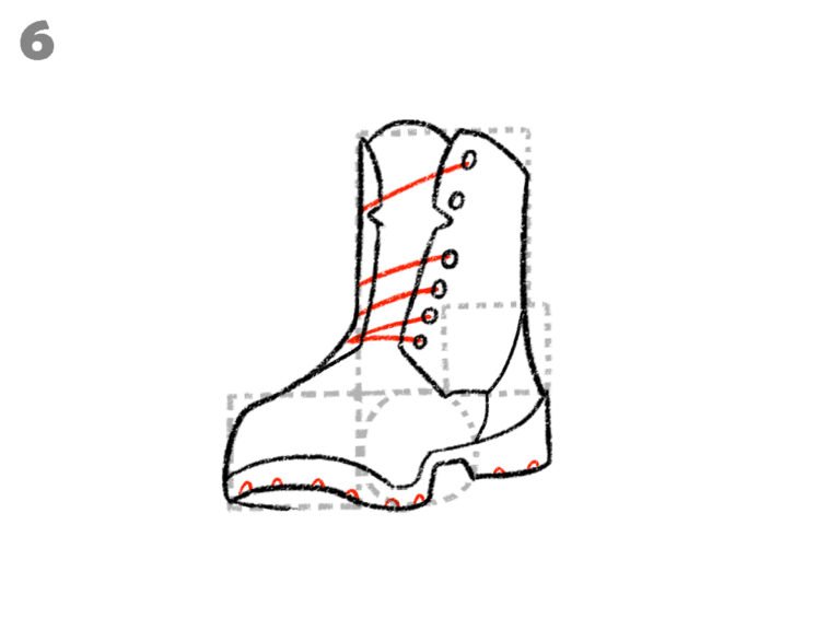 How to draw boots step by step easily
