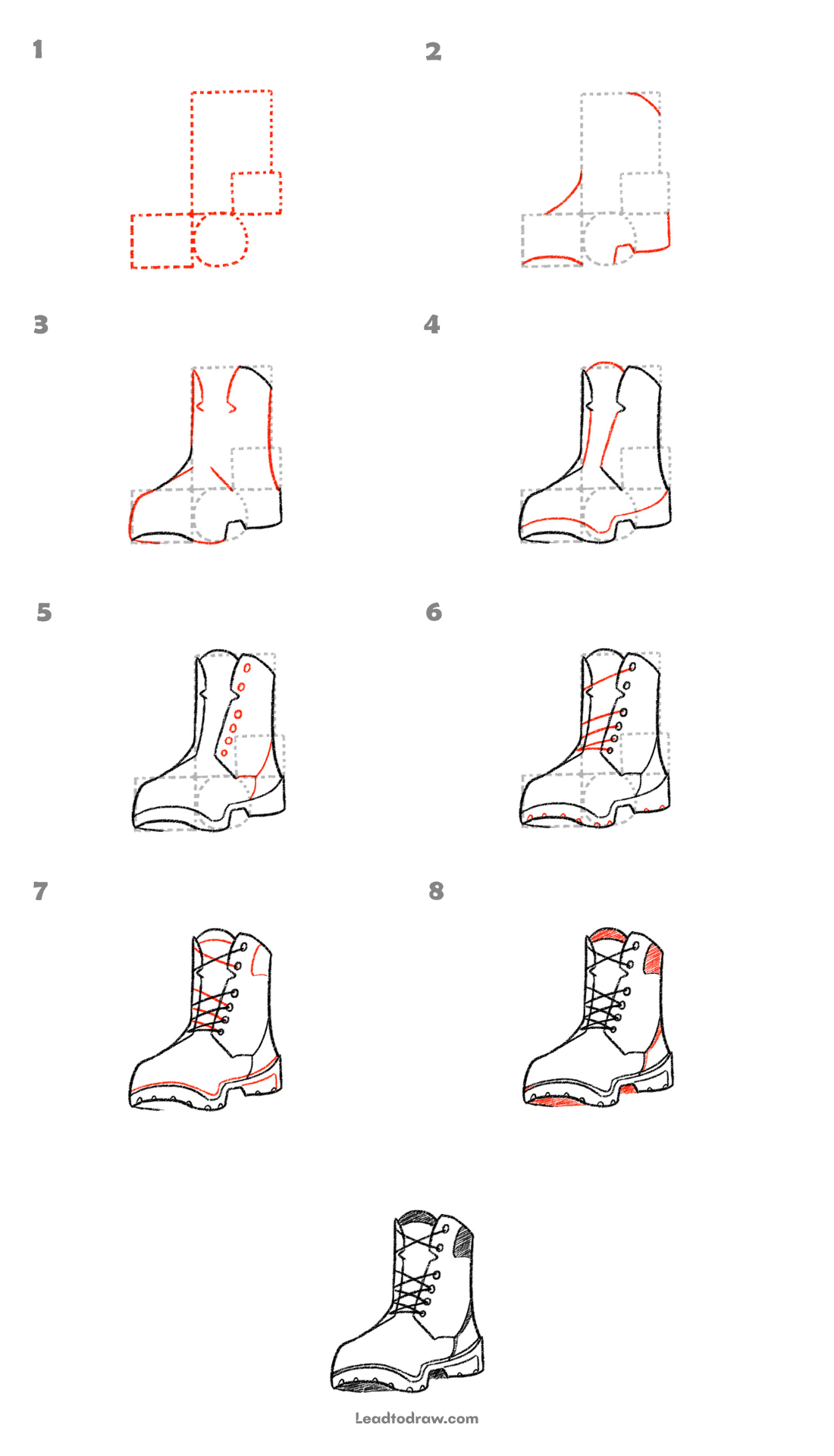 How to draw boots