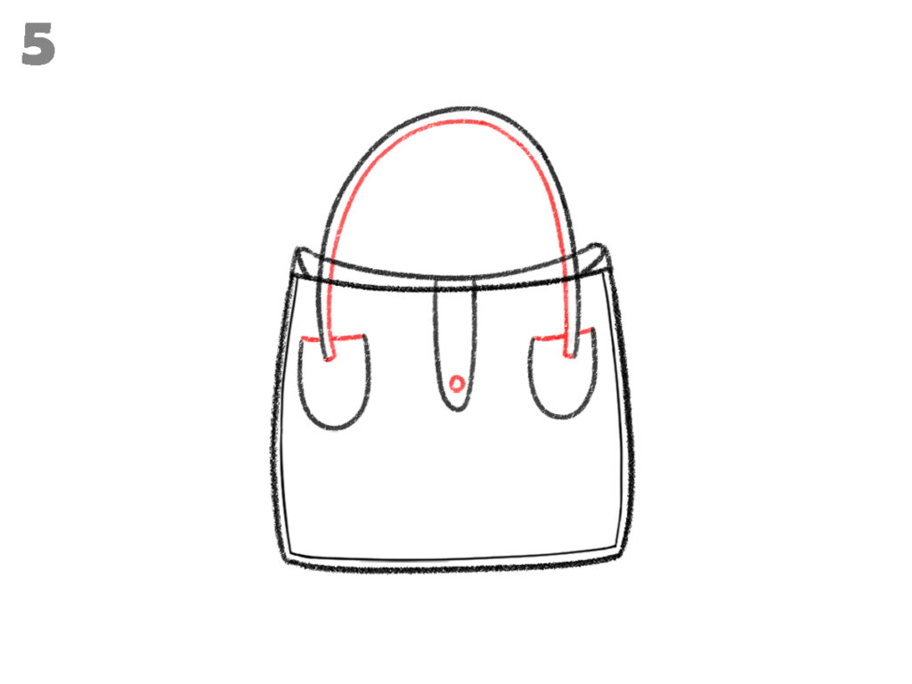 how to draw a handbag