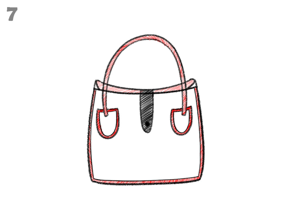 how to draw a handbag
