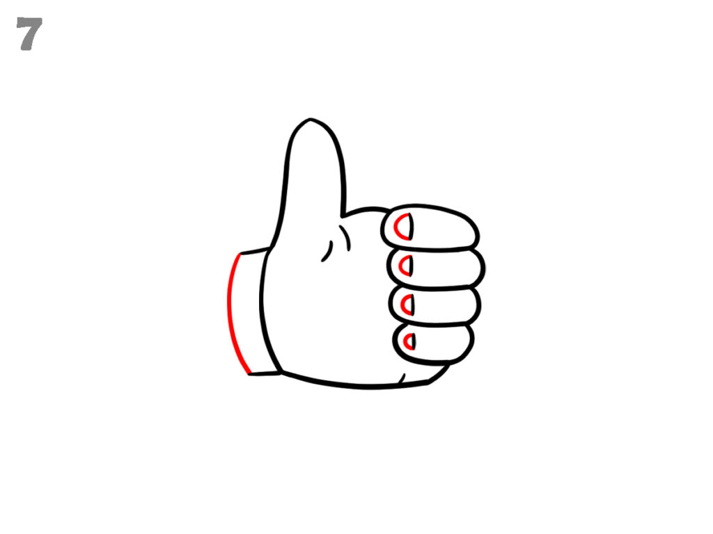 how to draw a thumbs up