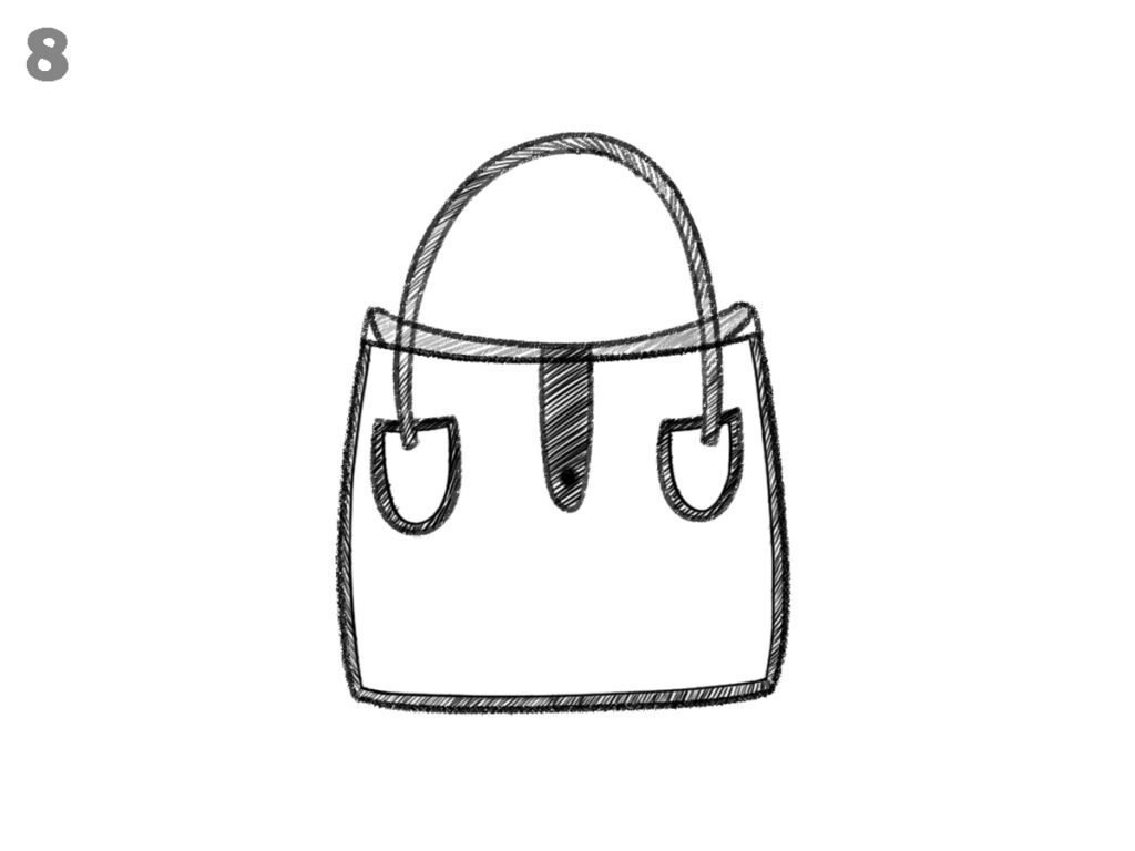 how to draw a handbag