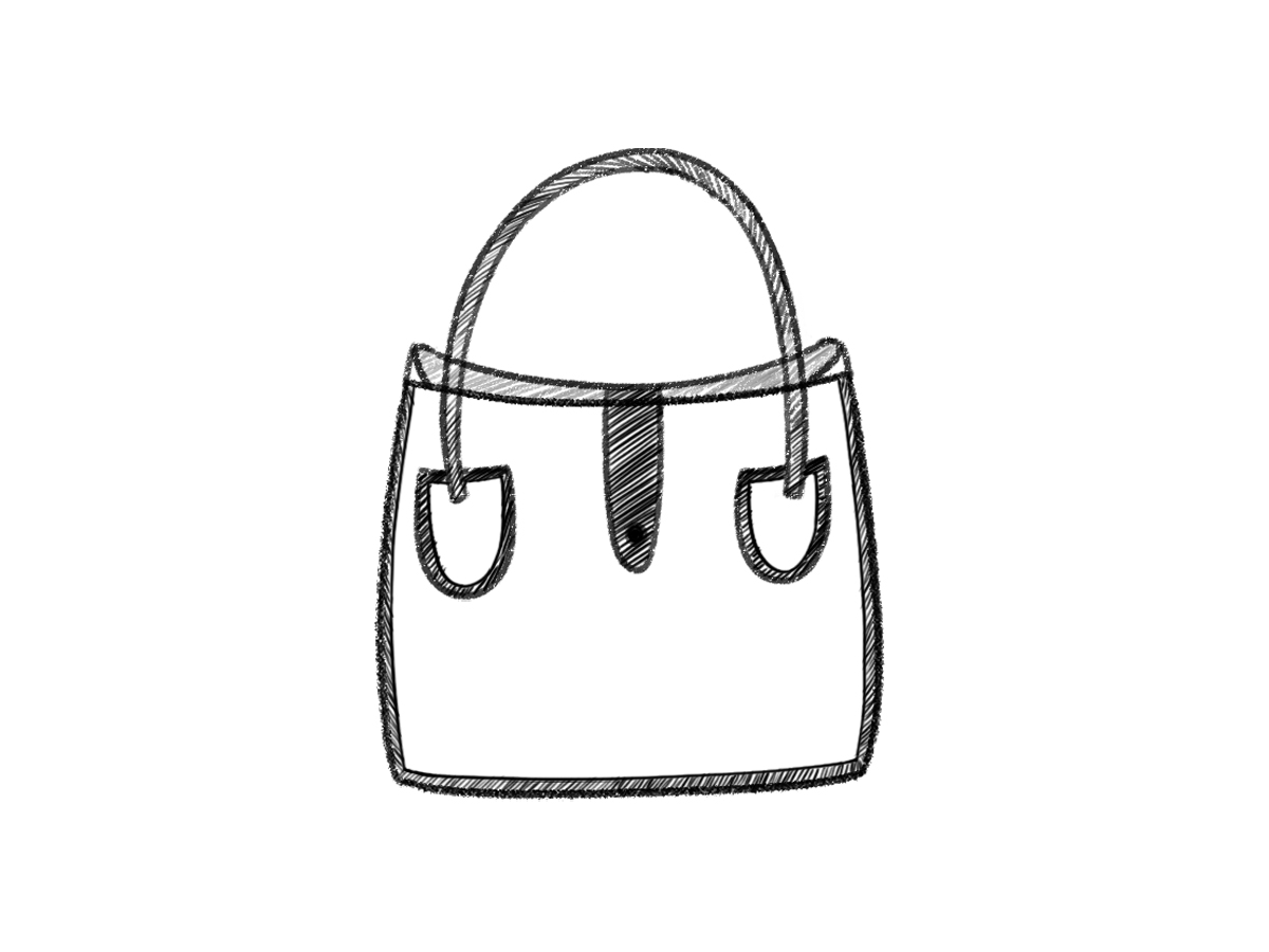how to draw a handbag