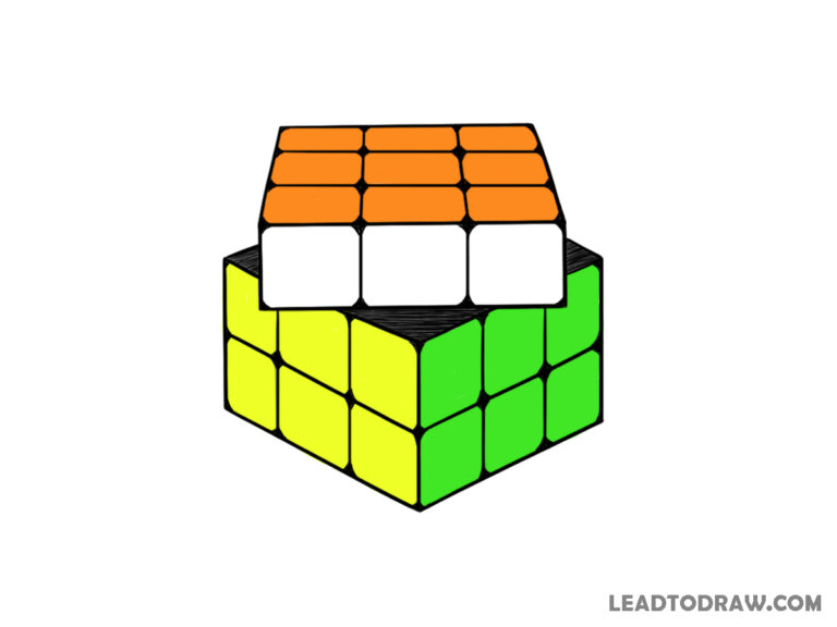 how to draw a rubik's cube easy