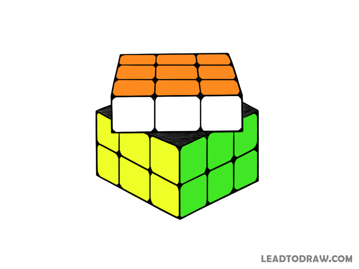 how to draw a rubik's cube easy