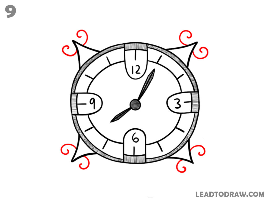 how to draw a clock