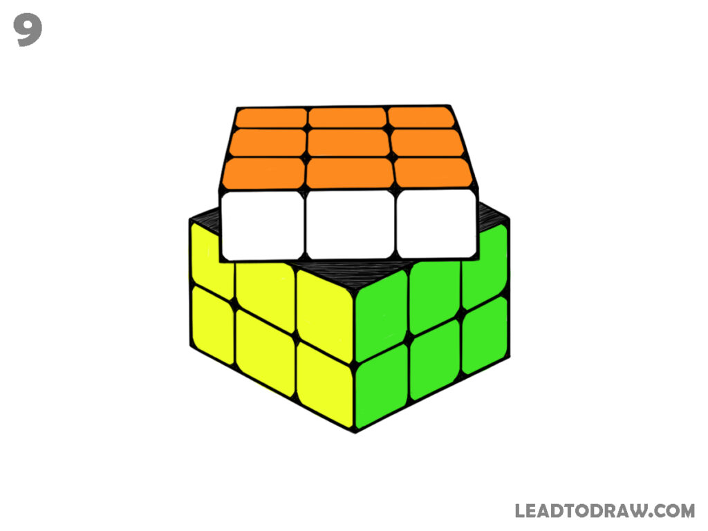 how to draw a rubik's cube easy