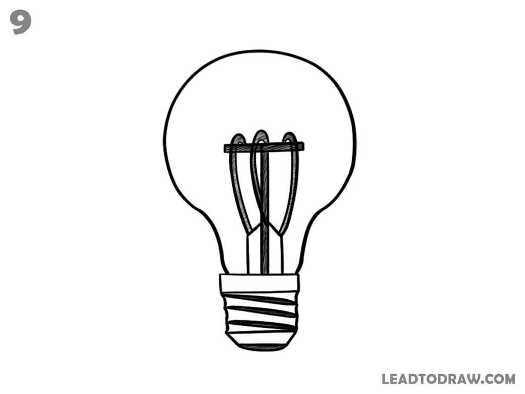 how to draw a bulb