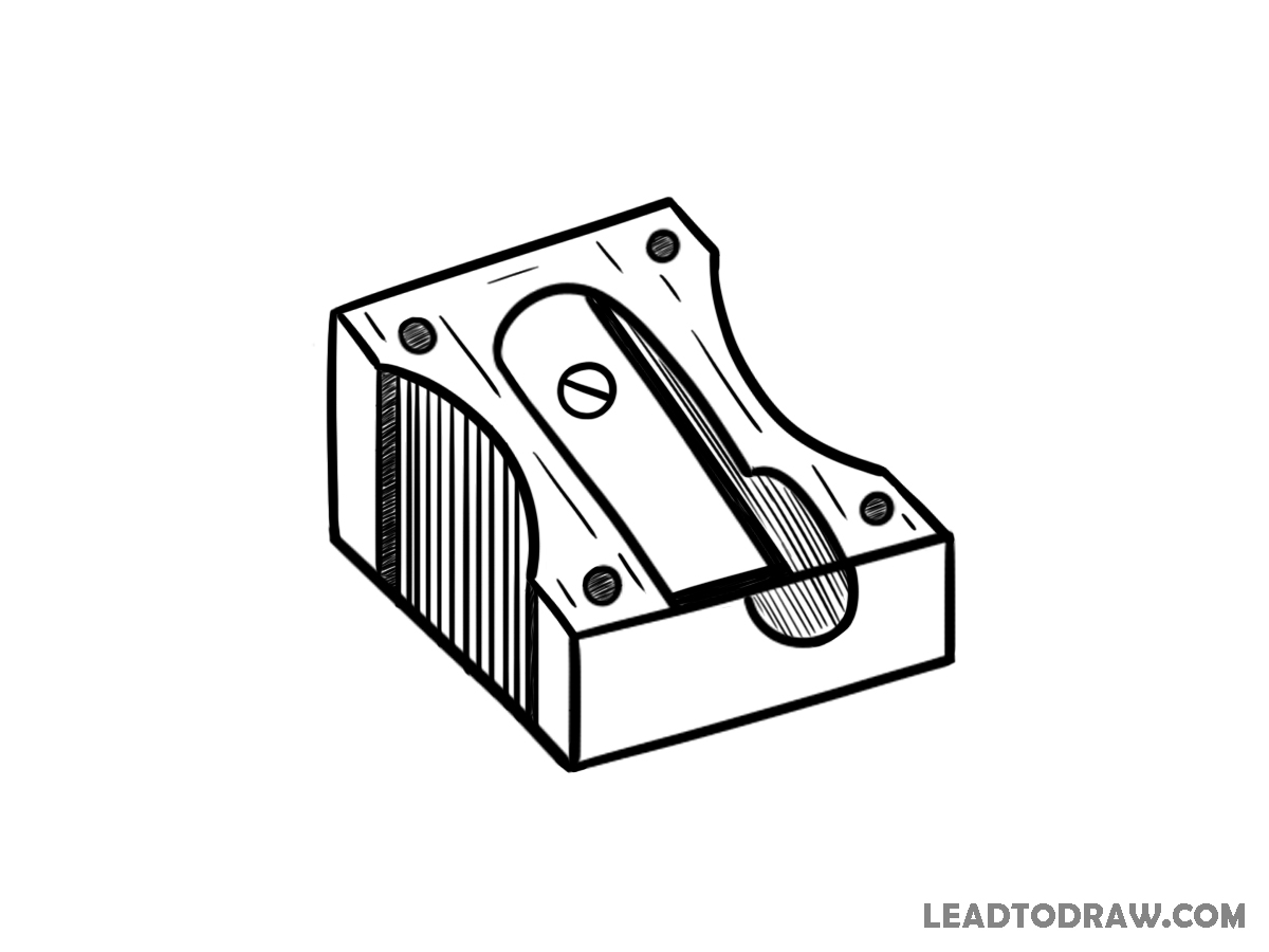 How to draw pencil sharpener