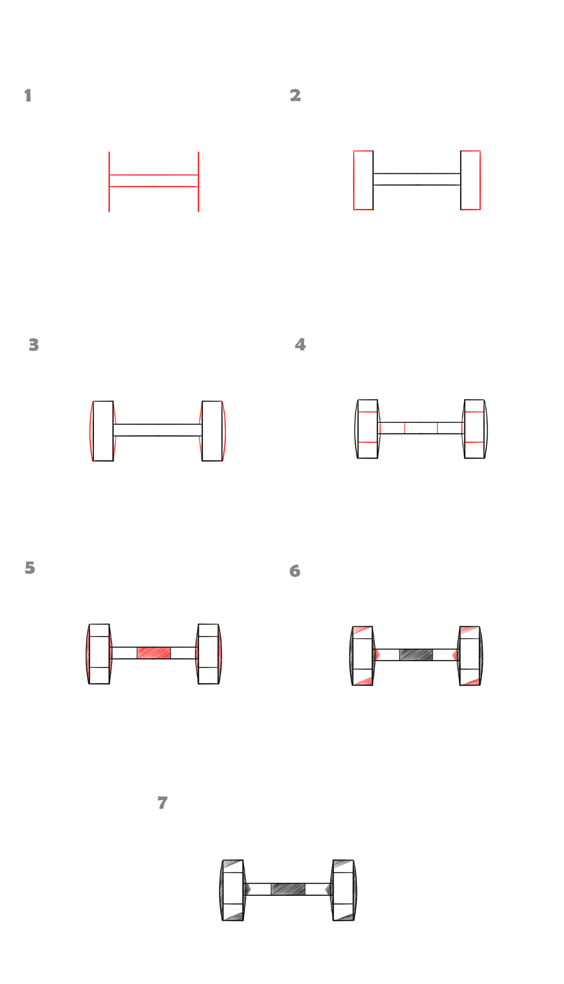How to Draw a Dumbbell