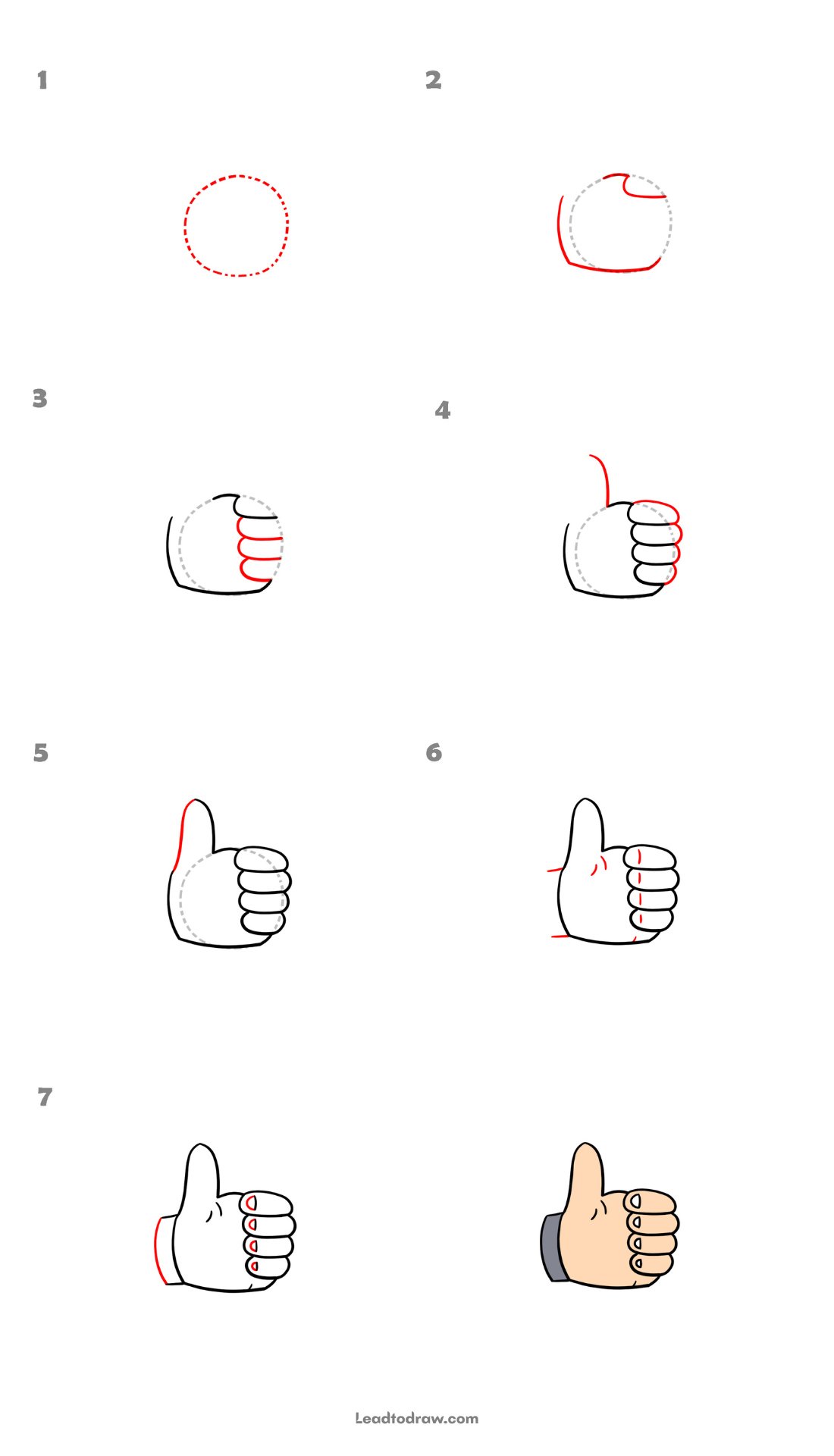 How to draw a thumbs up