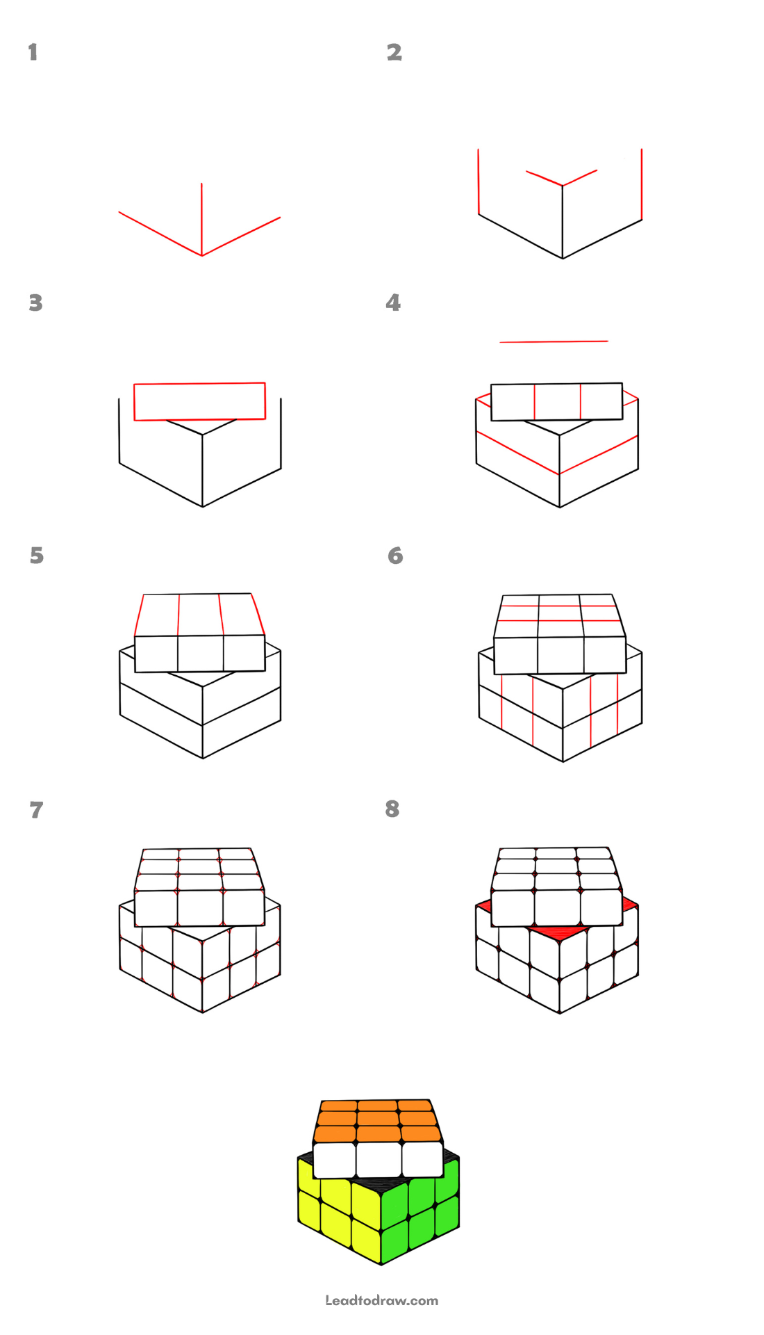 How to Draw a Rubik's Cube