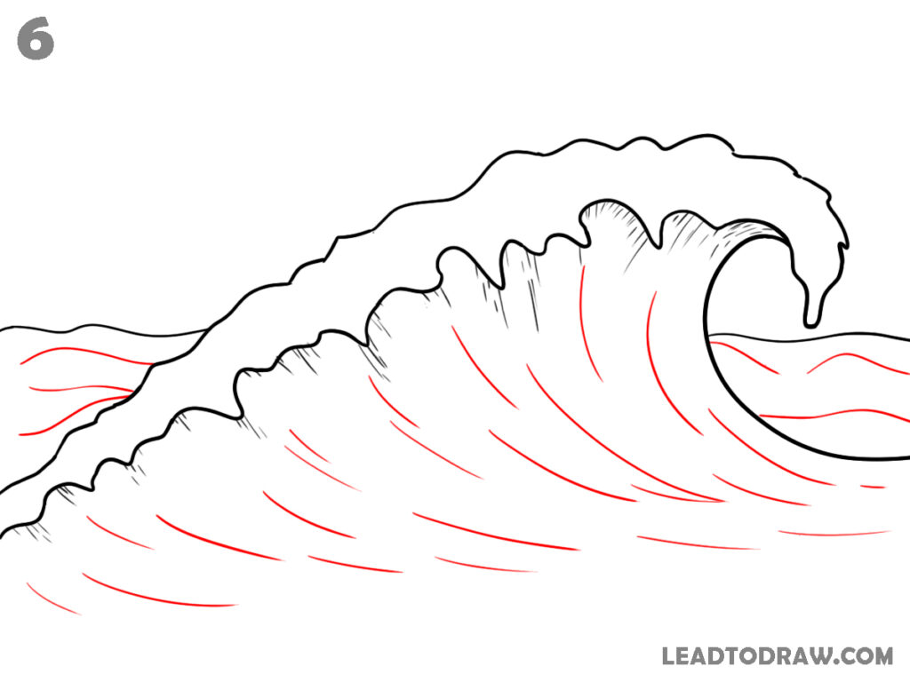 how to draw waves in water