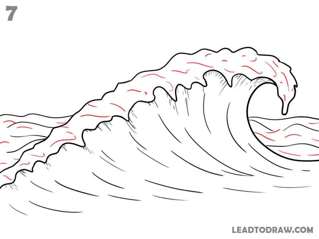how to draw waves in water