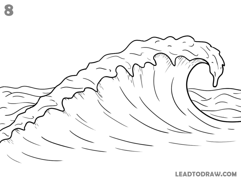 how to draw waves in water