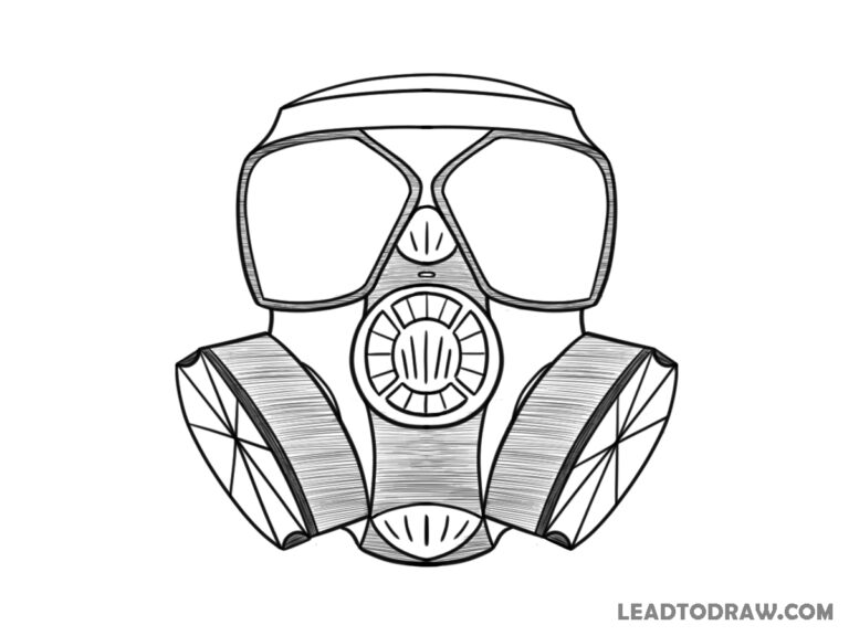 how to draw a gas mask