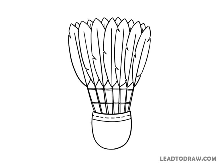 how to draw a shuttlecock
