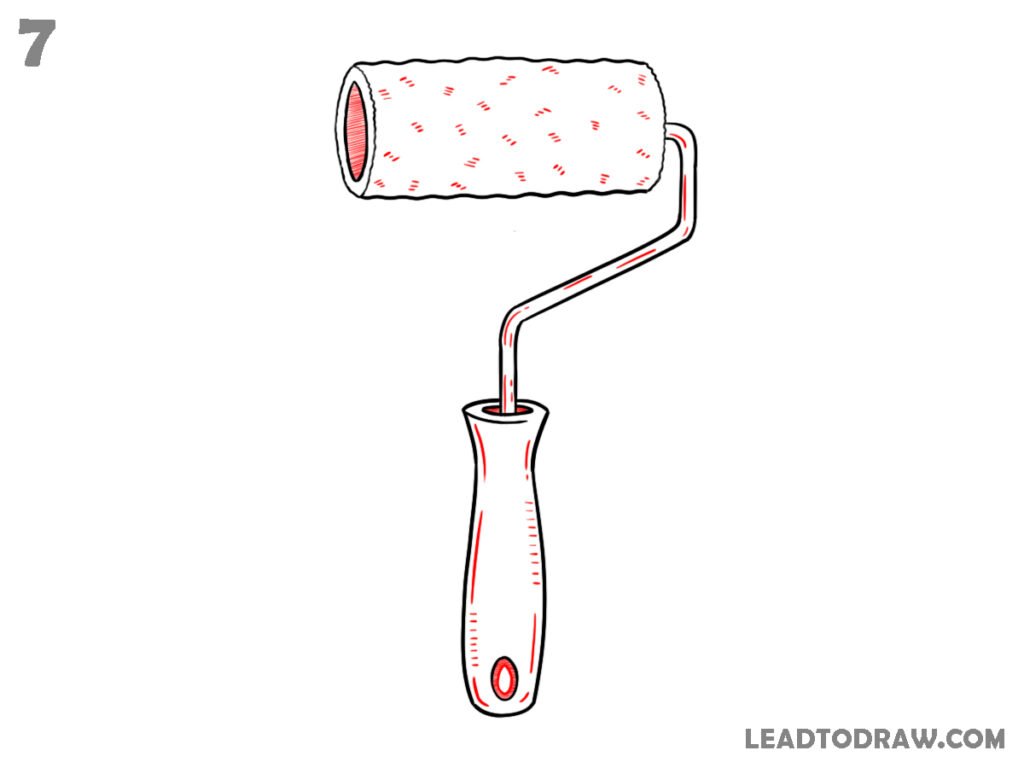 how to draw a paint roller