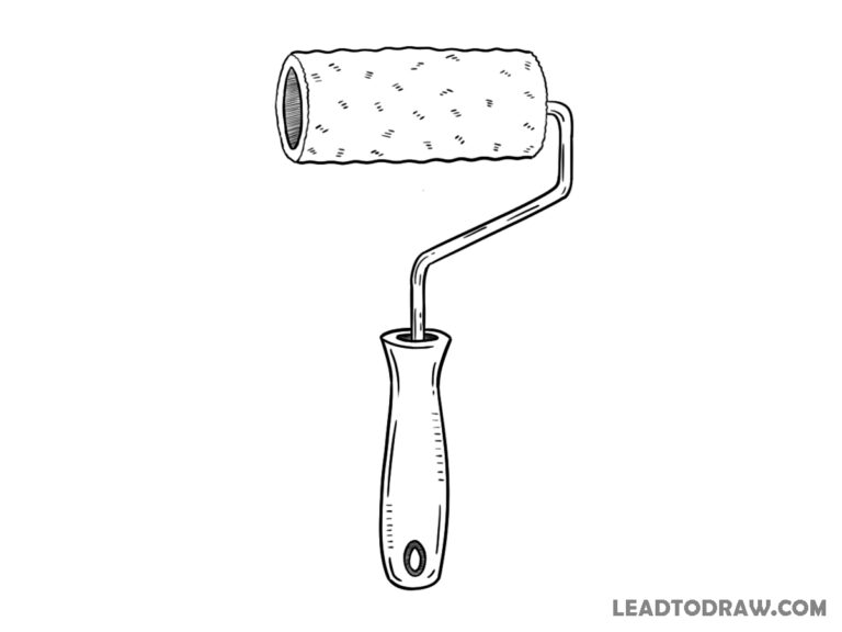 how to draw a paint roller