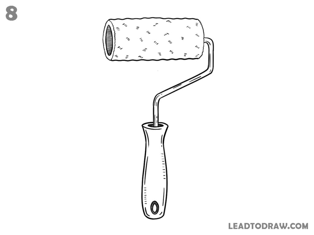 how to draw a paint roller