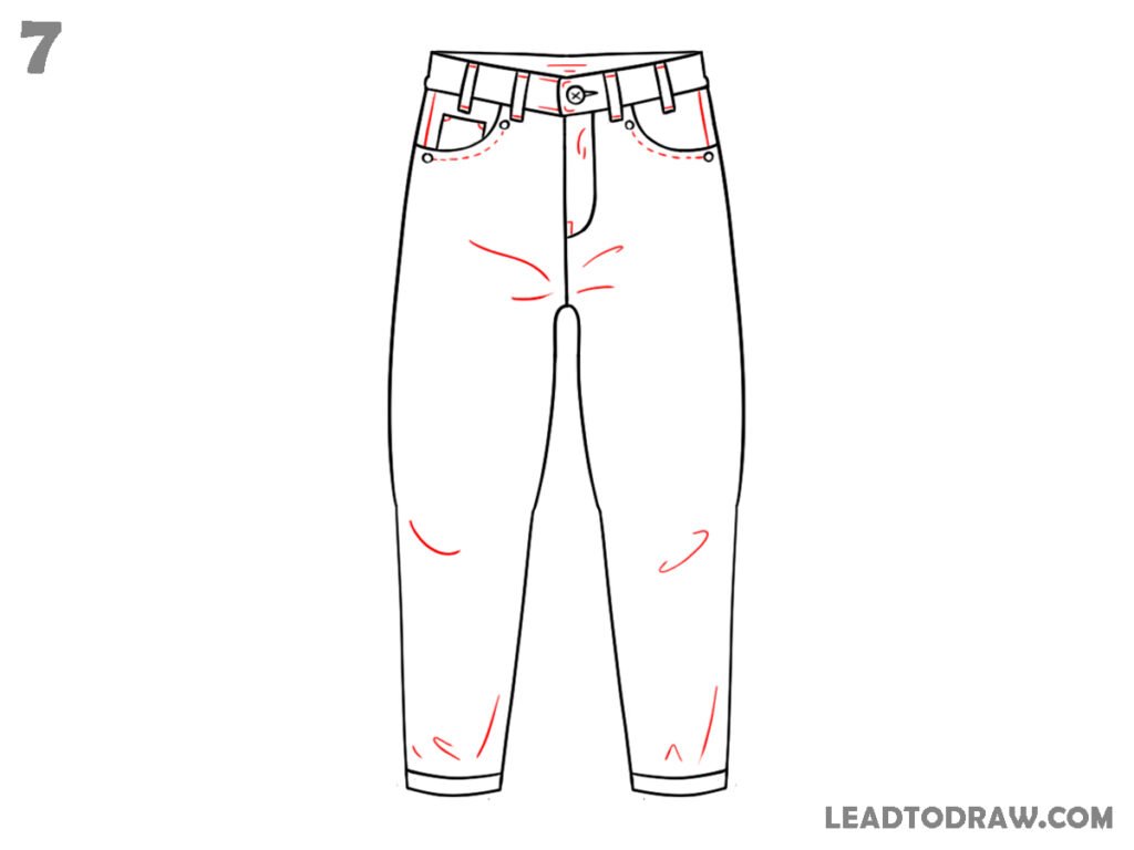 how to draw jeans step by step
