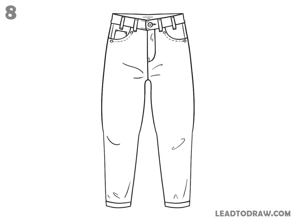 how to draw jeans step by step