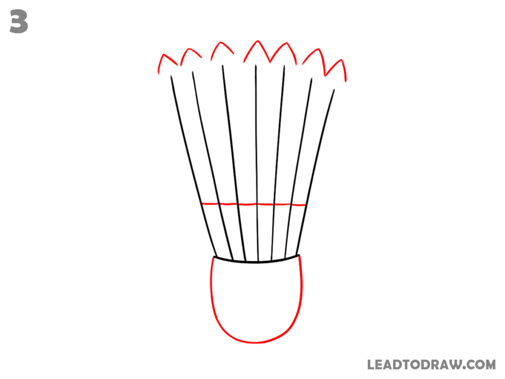 how to draw a shuttlecock