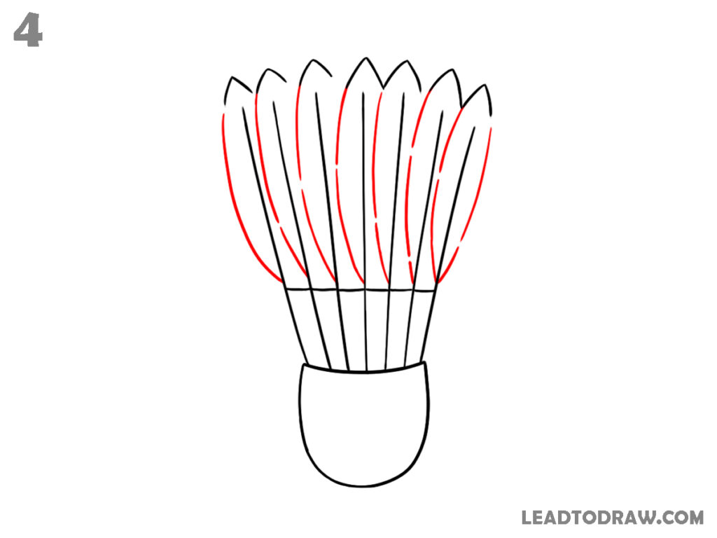 how to draw a shuttlecock