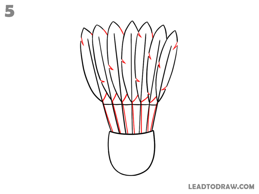 how to draw a shuttlecock