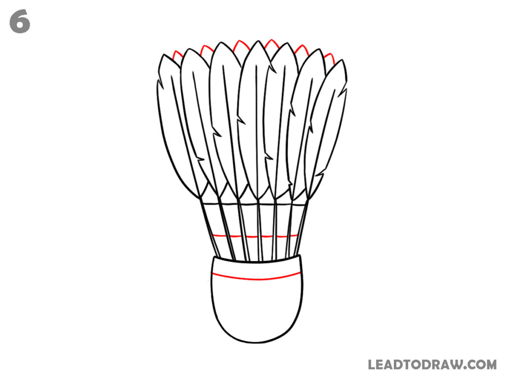 how to draw a shuttlecock