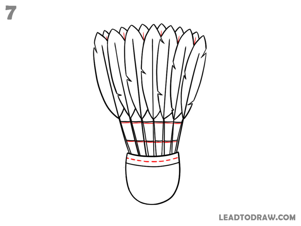 how to draw a shuttlecock