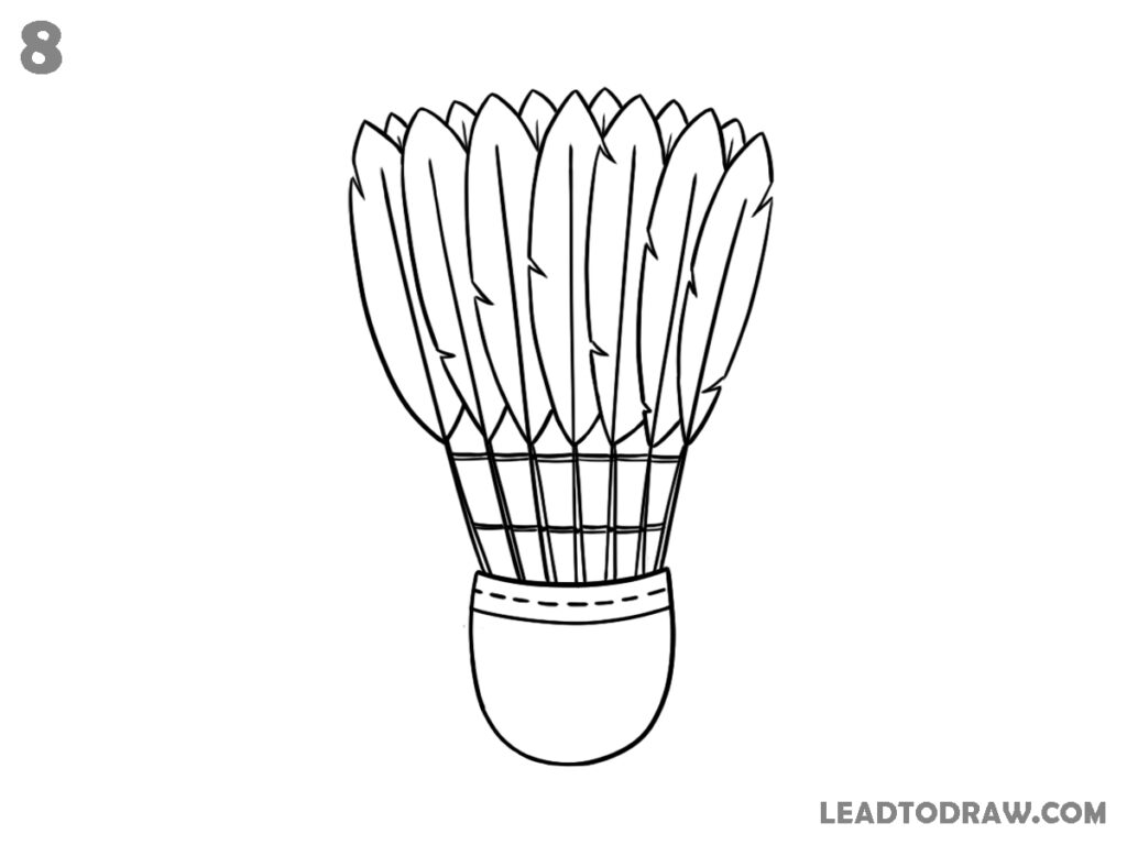 how to draw a shuttlecock