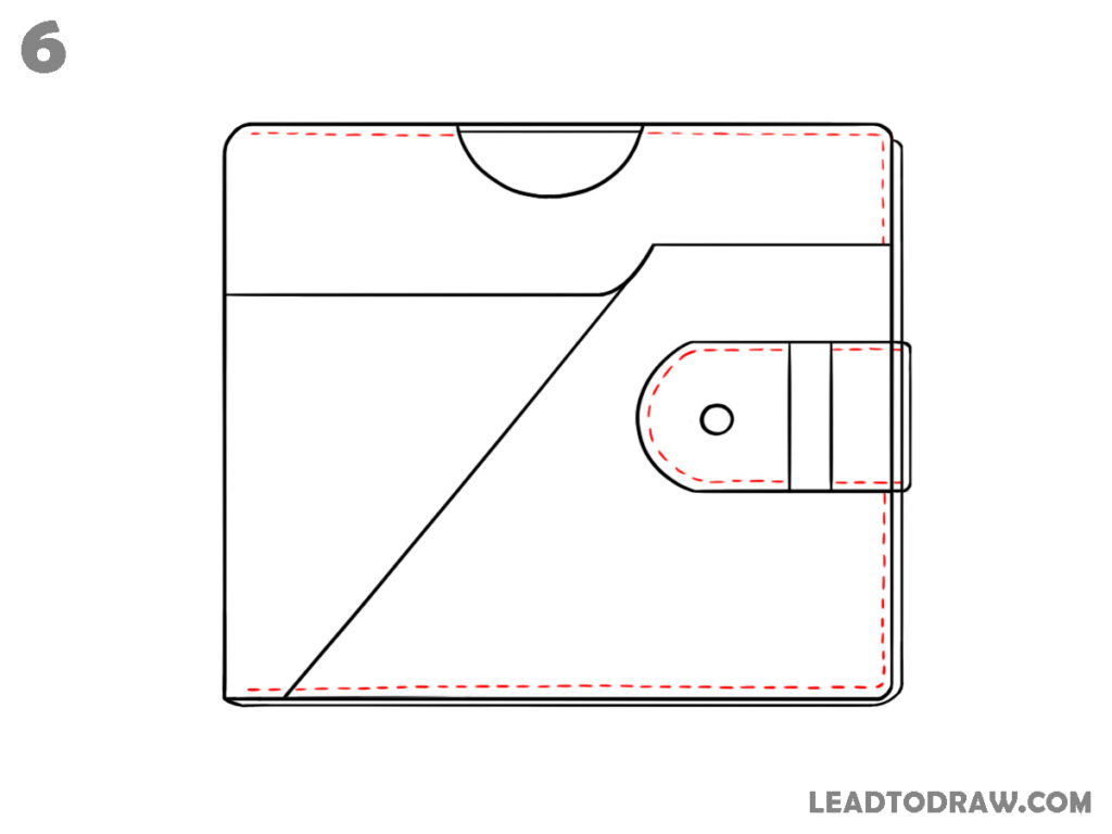 how to draw a wallet step by step