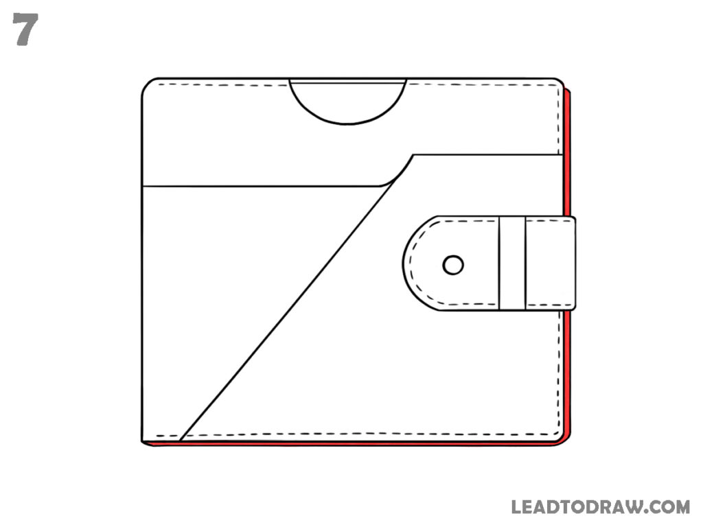 how to draw a wallet easy
