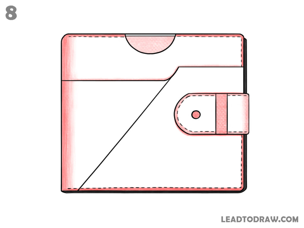 how to draw a wallet easy
