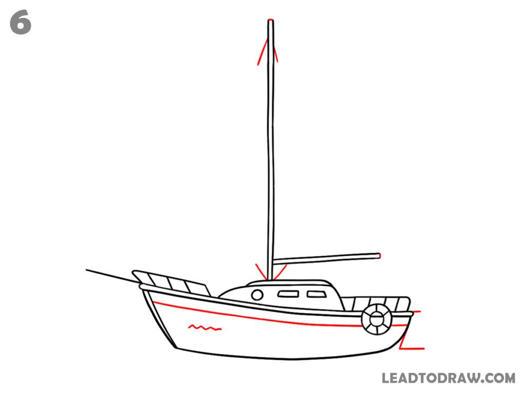 how to draw a sail boat