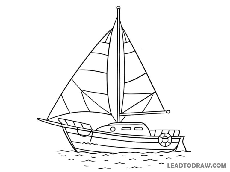 how to draw a sailboat
