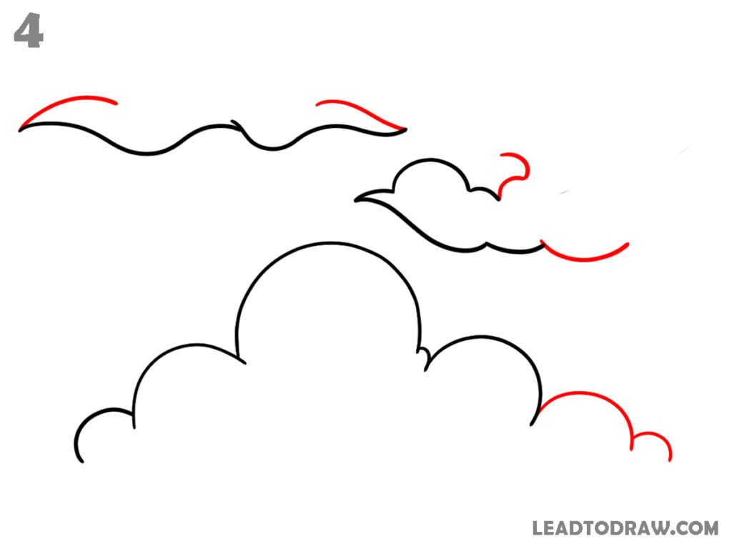 how to draw a cloud step by step