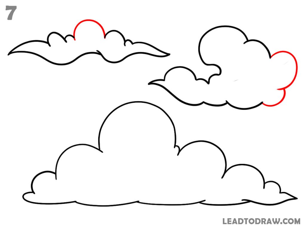 how to draw a cloud easy step by step