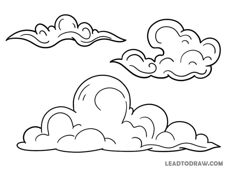 how to draw clouds step by step