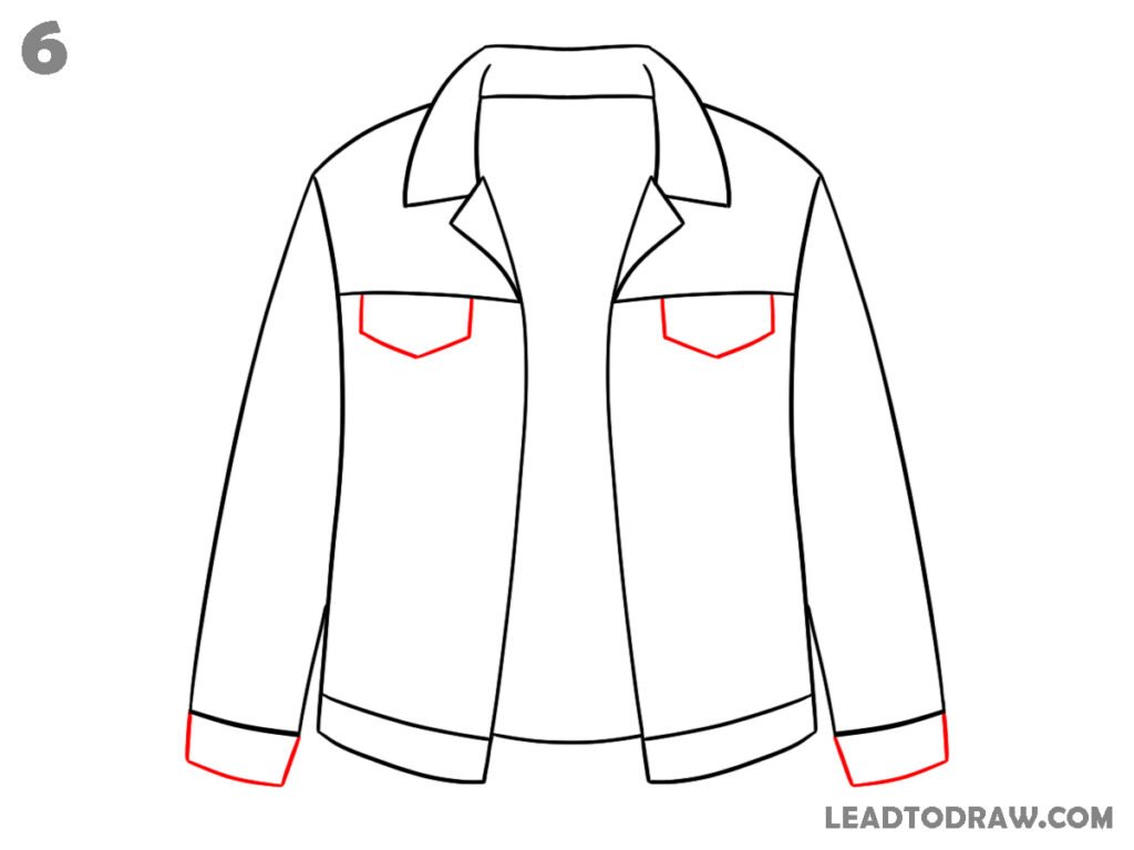 how to draw a jean jacket step by step