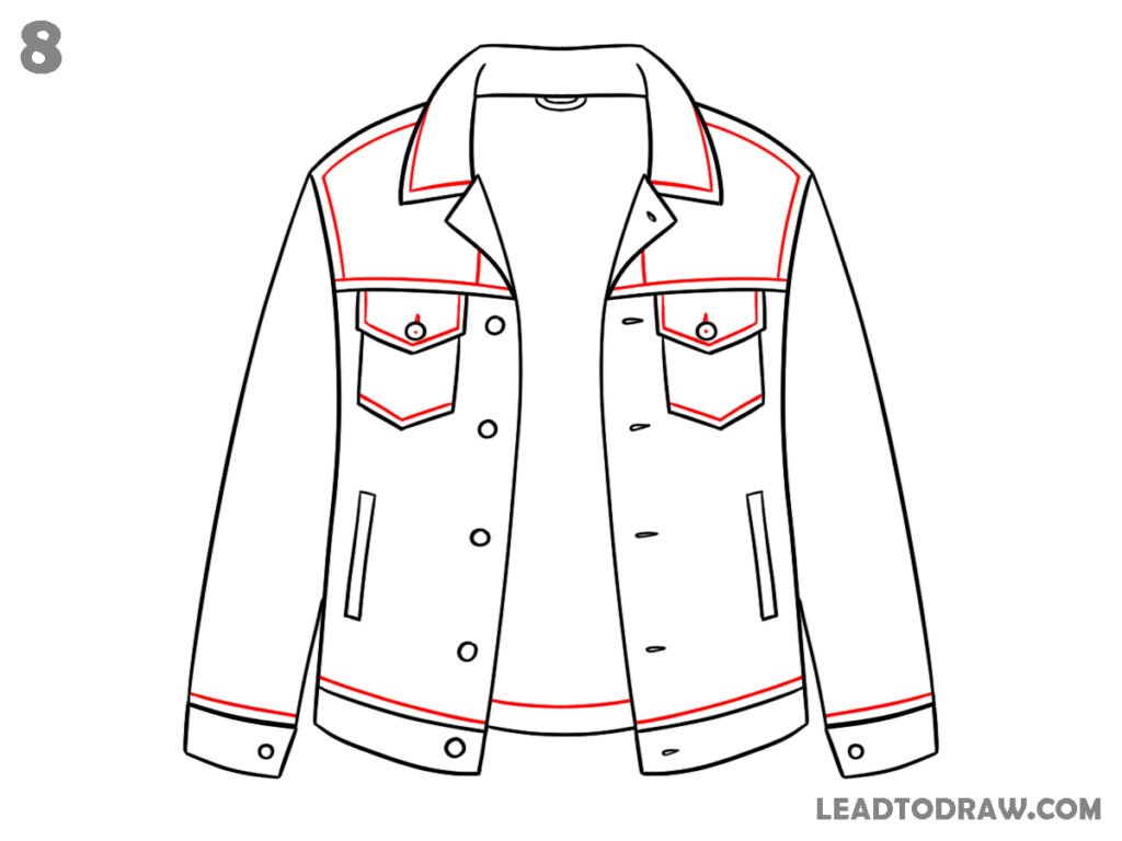 how to draw jean jacket