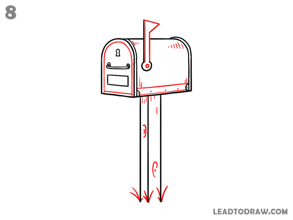 how to draw a mailbox