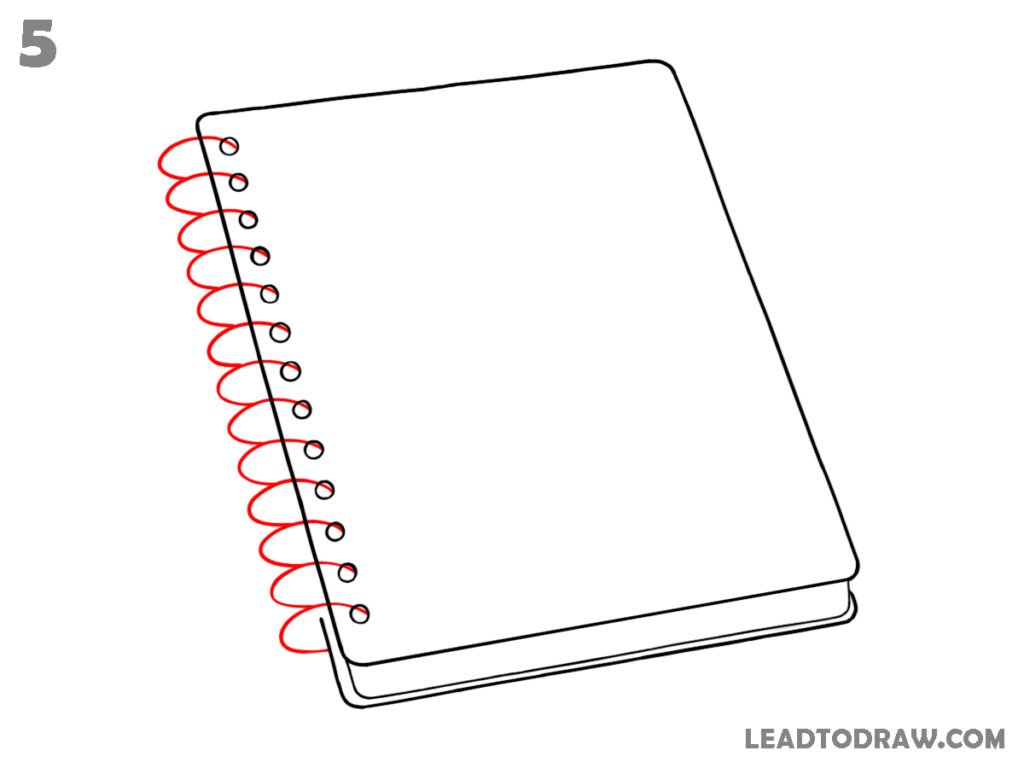 how to draw a spiral notebook