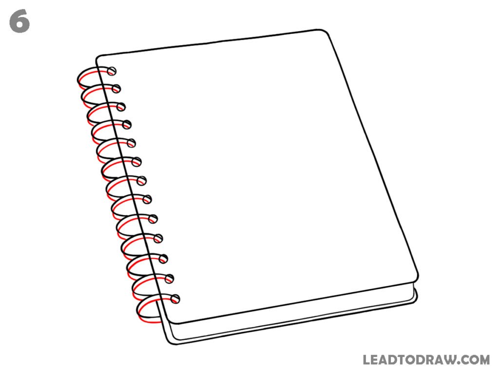 how to draw a spiral notebook