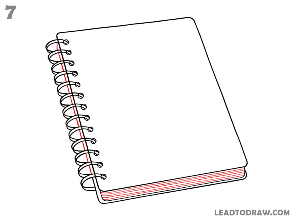 how to draw a spiral notebook