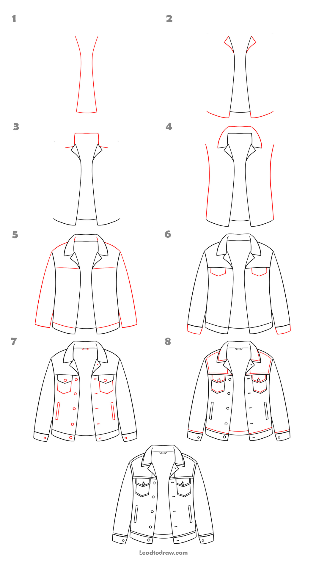 how to draw jean jackets