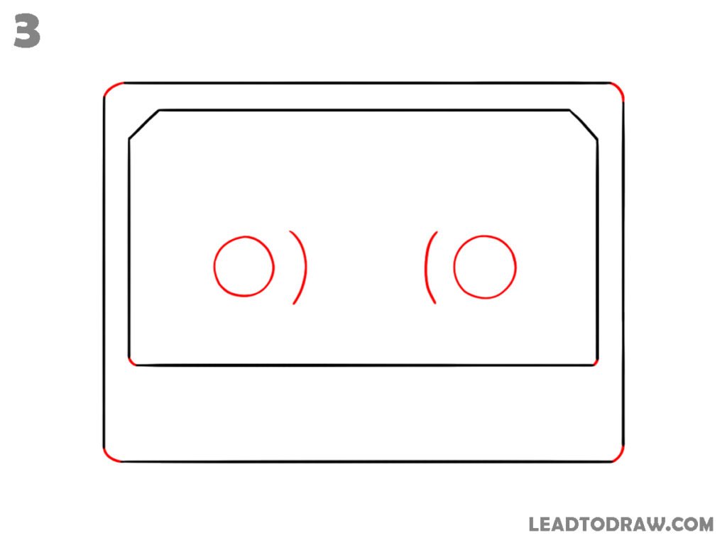 how to draw a cassette tape