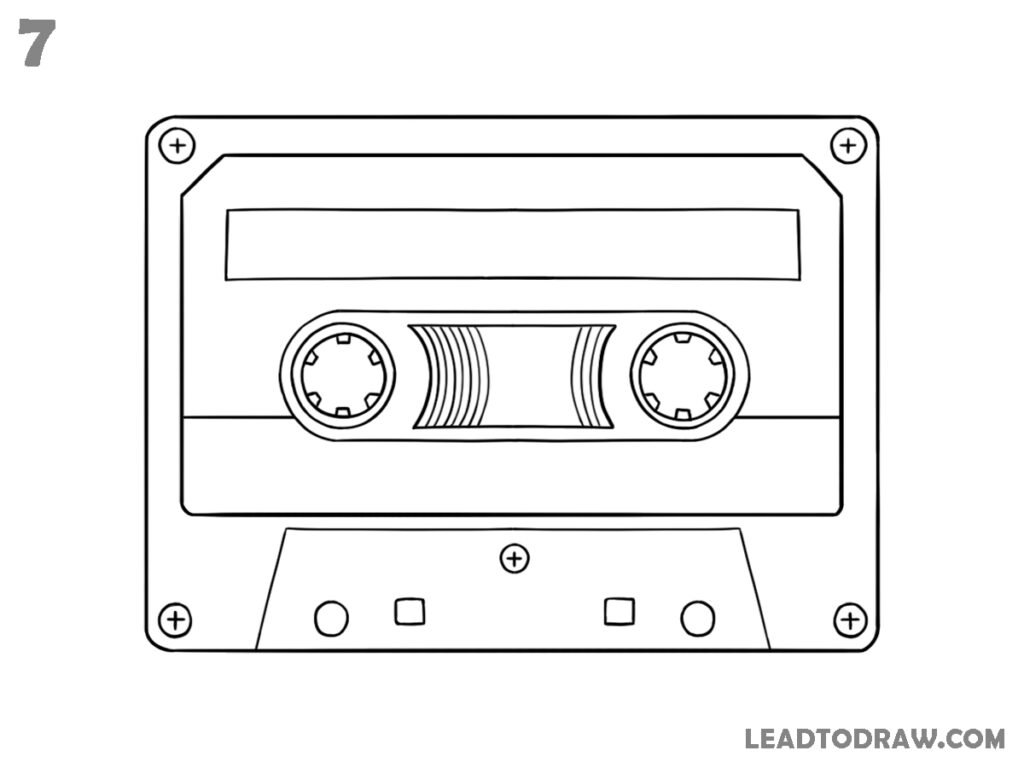 how to draw cassette tape