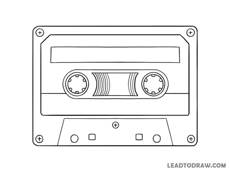 how to draw cassette tape